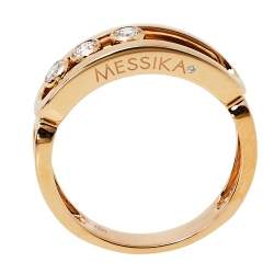 Pre Owned Messika Move Classic Diamond 18K Rose Gold Ring Size 58
