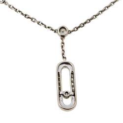 Pre Owned Messika Move Uno Diamond 18K White Gold Ankle Bracelet