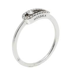 Messika Move Uno Pave Diamond 18K White Gold Ring Size 51