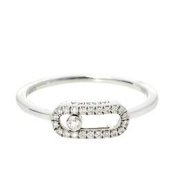 Messika Move Uno Pave Diamond 18K White Gold Ring Size 51