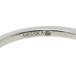 Pre Owned Messika Joy Coeur Diamond 18K White Gold Ring Size 54
