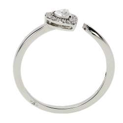Pre Owned Messika Joy Coeur Diamond 18K White Gold Ring Size 54