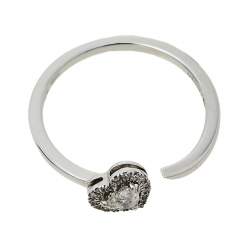 Pre Owned Messika Joy Coeur Diamond 18K White Gold Ring Size 54
