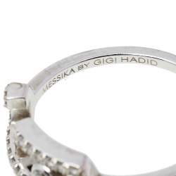 Messika Gigi Hadid Move Addiction Pave Diamond 18K White Gold Ring Size 52