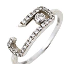 Messika Gigi Hadid Move Addiction Pave Diamond 18K White Gold Ring Size 52