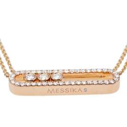 Messika Move Pave Diamond 18K Rose Gold Double Chain Necklace