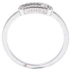 Pre Owned Messika Move Uno Pave Diamond 18K White Gold Ring 53