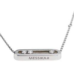 Pre Owned Messika Baby Move Diamond 18K White Gold Pendant Necklace