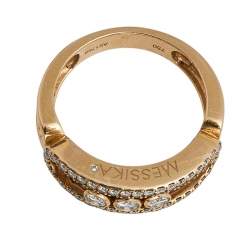 Messika Move Classique Pave Diamonds 18K Rose Gold Ring Size 54
