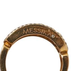 Messika Move Classique Pave Diamonds 18K Rose Gold Ring Size 54