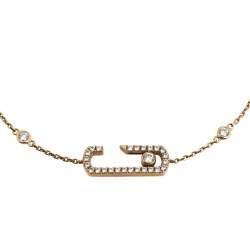 Pre Owned Messika Move Addiction Diamond 18K Rose Gold Chain Link Bracelet