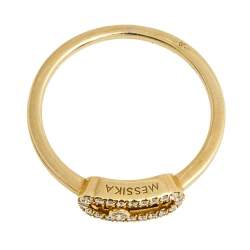 Pre Owned Messika Move Uno Diamond 18K Yellow Gold Ring Size 52
