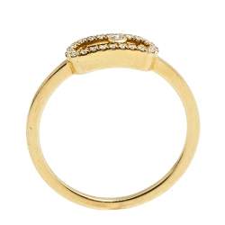 Pre Owned Messika Move Uno Diamond 18K Yellow Gold Ring Size 52