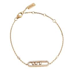 Pre Owned Messika Baby Move Pave Diamond 18K Rose Gold Bracelet