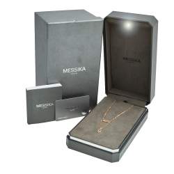Pre Owned Messika Move Uno 2 Row Pave Diamond 18k Rose Gold Necklace