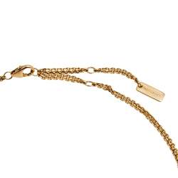 Pre Owned Messika Move Diamond Pave 18K Rose Gold Double Chain Pendant Necklace