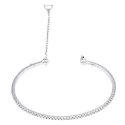 Pre Owned Messika Skinny Diamond 18k White Gold Cuff Bracelet