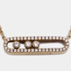 Pre Owned Messika Baby Move Pavé Diamond 18K Yellow Gold Necklace