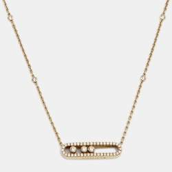 Pre Owned Messika Baby Move Pavé Diamond 18K Yellow Gold Necklace