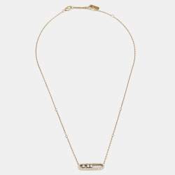 Pre Owned Messika Baby Move Pavé Diamond 18K Yellow Gold Necklace
