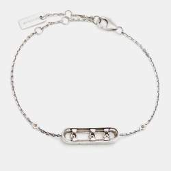 Pre Owned Messika Baby Move Paved Diamond 18k White Gold Bracelet