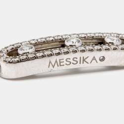 Pre Owned Messika Baby Move Paved Diamond 18k White Gold Bracelet