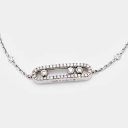 Pre Owned Messika Baby Move Paved Diamond 18k White Gold Bracelet
