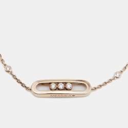 Pre Owned Messika Baby Move Diamonds 18k Rose Gold Bracelet