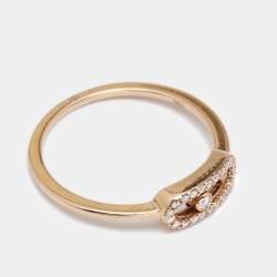 Pre Owned Messika Move Uno Diamonds 18k Rose Gold Ring Size 51
