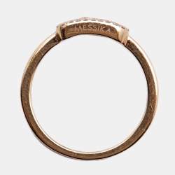 Pre Owned Messika Move Uno Diamonds 18k Rose Gold Ring Size 51