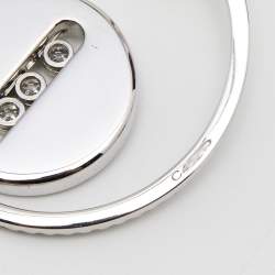 Messika Créoles Lucky Move MM Diamond 18kt White Gold Hoop Earrings 