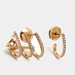 Messika Multi Creoles Gatsby Diamond 18k Rose Gold Earrings