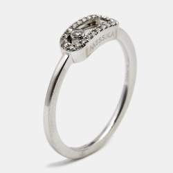 Messika Move Uno Pave Diamond 18K White Gold Ring Size 49