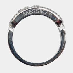 Messika Baby Move Pave Diamonds 18k White Gold Ring Size 51