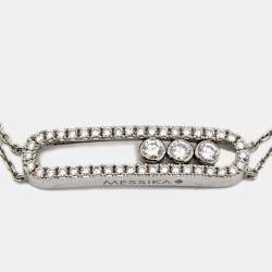 Pre Owned Messika Move Classic Pave Diamond 18k White Gold Bracelet