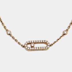 Pre Owned Messika Move Uno Pave Diamond 18K Rose Gold Bracelet