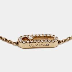 Pre Owned Messika Move Uno Pave Diamond 18K Rose Gold Bracelet