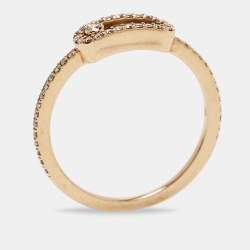 Messika Move Uno Pave Diamond 18k Rose Gold Ring Size 50