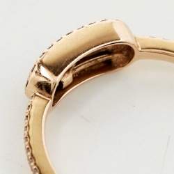 Messika Move Uno Pave Diamond 18k Rose Gold Ring Size 50