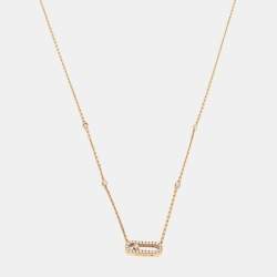 Pre Owned Messika Move Uno Pave Diamond 18k Rose Gold Necklace