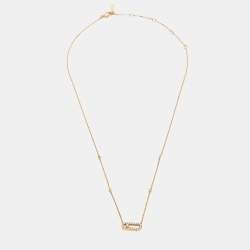 Pre Owned Messika Move Uno Pave Diamond 18k Rose Gold Necklace