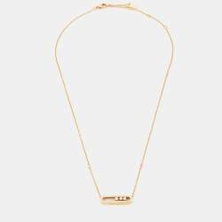 Pre Owned Messika Baby Move Diamond 18k Rose Gold Chain Necklace