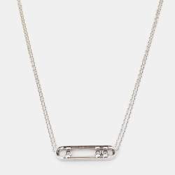 Pre Owned Messika Move Pavé Diamond 18k White Gold Necklace