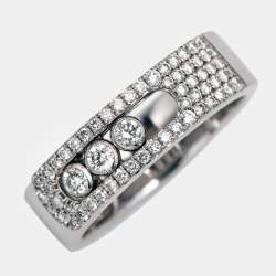 Messika Move Noa Diamond Pave 18k White Gold Ring Size 53
