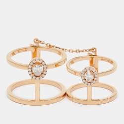 Messika GLAM'AZONE Connecting Diamond 18k Rose Gold Ring Size 54