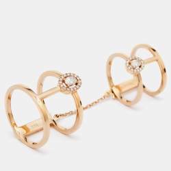 Messika GLAM'AZONE Connecting Diamond 18k Rose Gold Ring Size 54