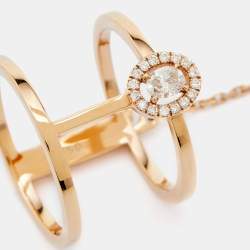 Messika GLAM'AZONE Connecting Diamond 18k Rose Gold Ring Size 54