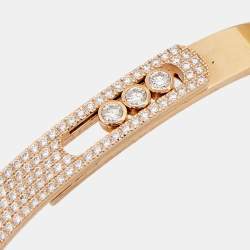 Pre Owned Messika Move Noa Paved Diamonds 18k Rose Gold Bracelet