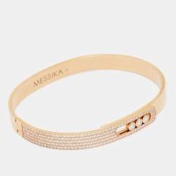Pre Owned Messika Move Noa Paved Diamonds 18k Rose Gold Bracelet