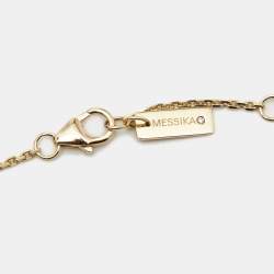 Messika Move Classic 2 Rows Pave Diamond 18k Yellow Gold Necklace